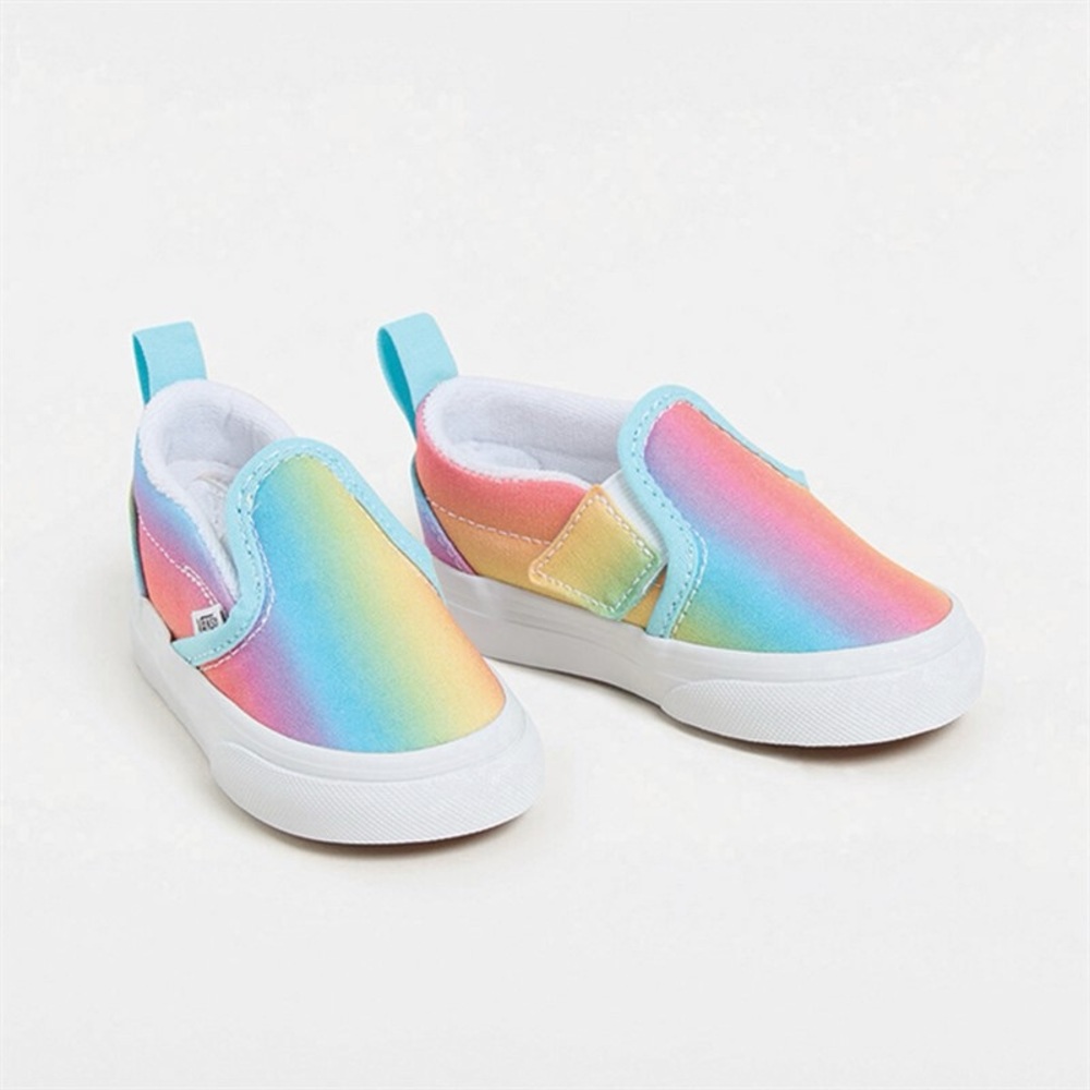 VANS Slip-On V (Velcro) Toddler Walker Shoes Size 3.5C 10.5 CM Rainbow NEW